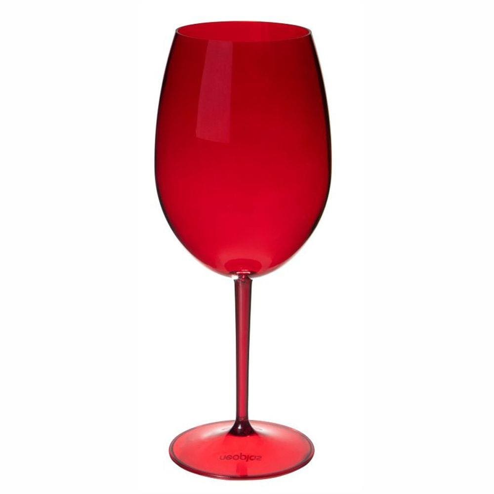 Taça de Vinho Vermelha Roma Curves Acrílico 600mL