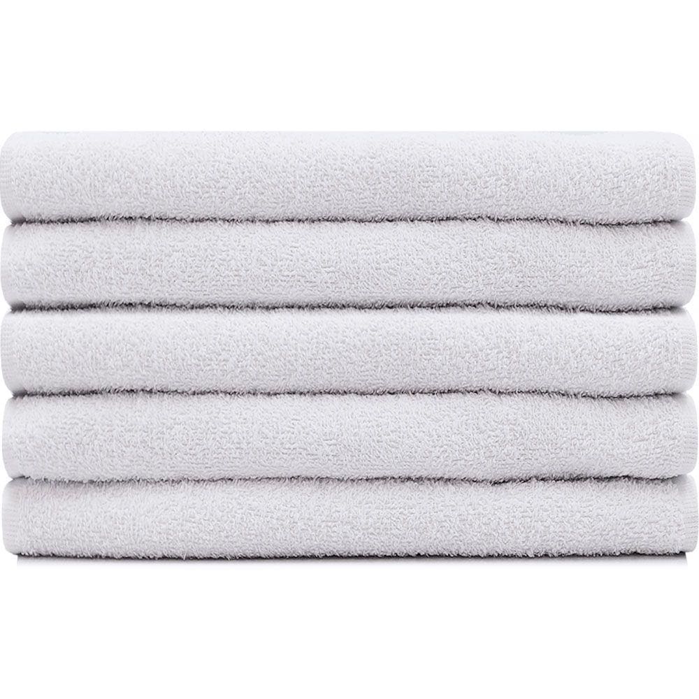 Kit 5 Toalhas Linha Profissional 100% Algodão Salão Manicure Academia SPA 44x70cm Marcotex Branco - Emcompre