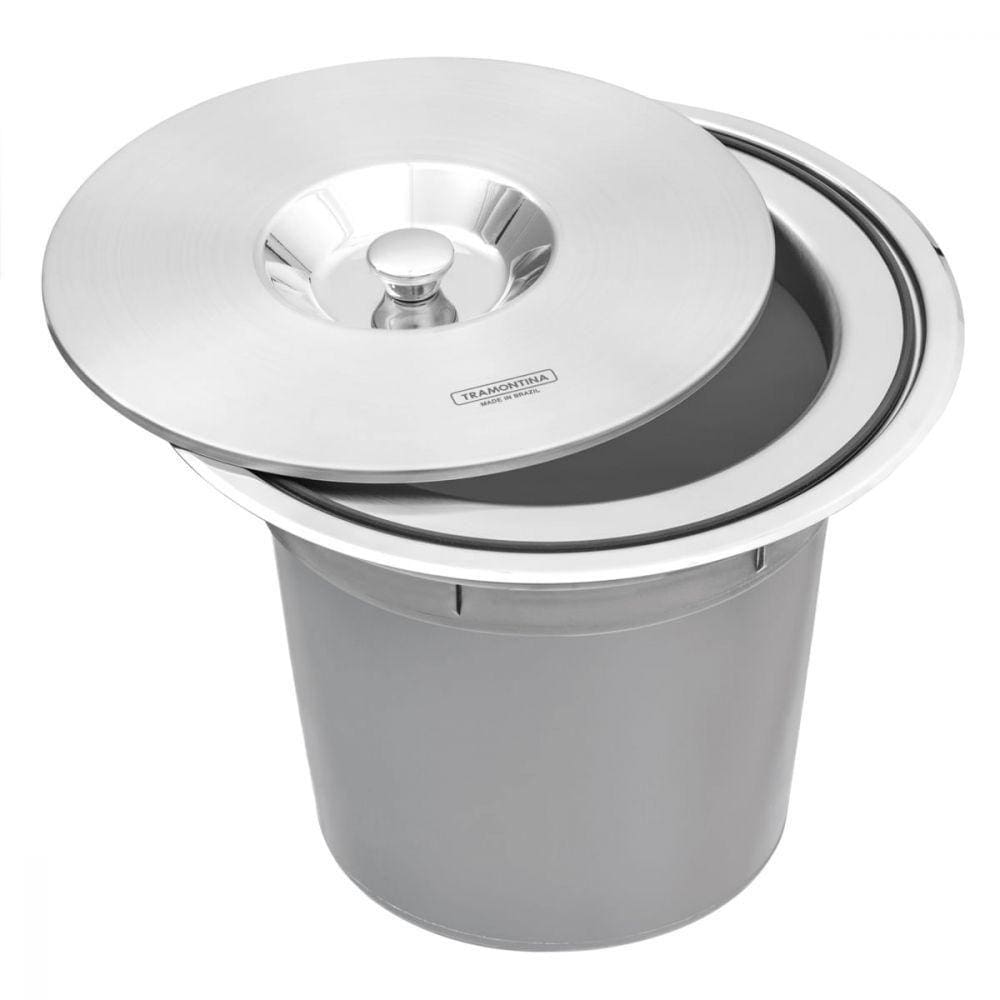 Lixeira de Embutir Tramontina Clean Round Aço Inox 8L