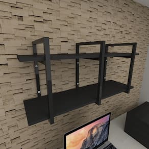 Prateleira Industrial para Escritório Aço Preto