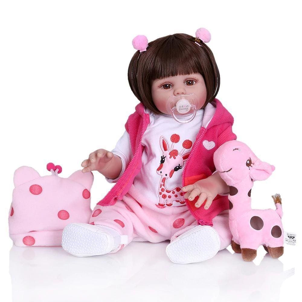 Boneca Bebe Reborn Realista Silicone + Pente e Escova - Cor