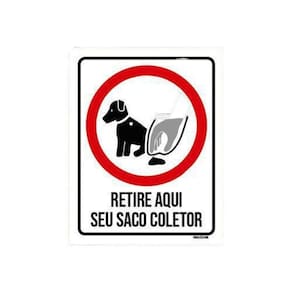 Placa Cachorro Retire Aqui Seu Saco Coletor 27X35