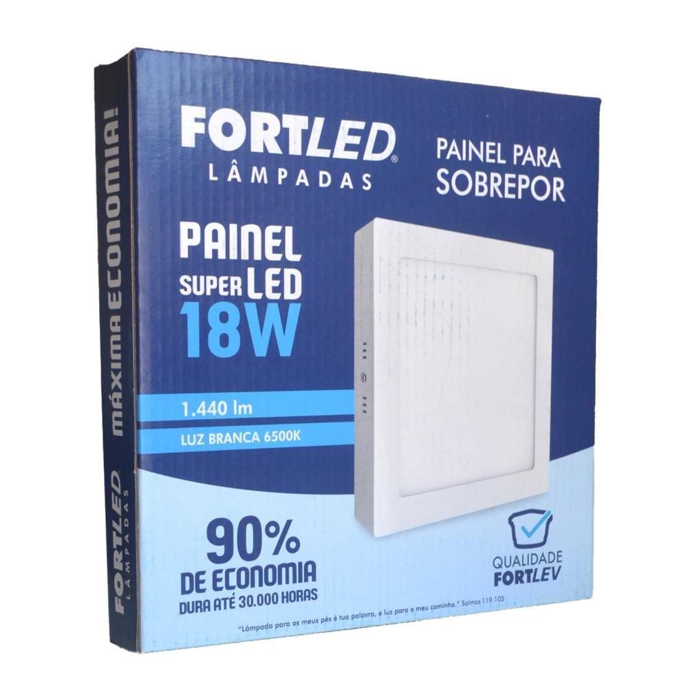 Painel Led Sobrepor 18W Quadrado - Fortled