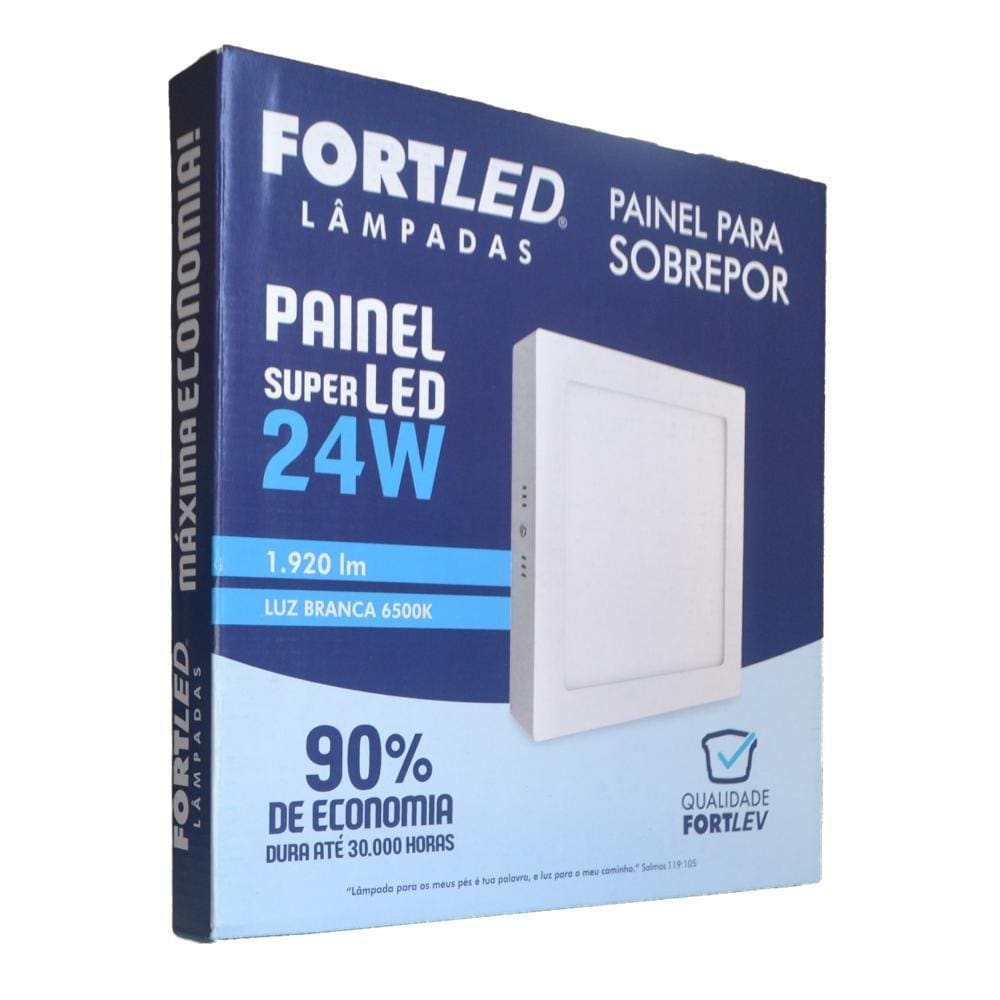 Painel Led Sobrepor 24W Quadrado - Fortled
