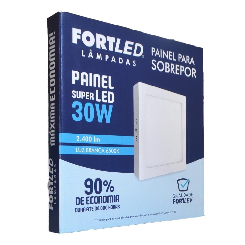 Painel Led Sobrepor 30W Quadrado - Fortled