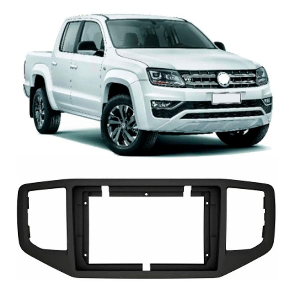 Moldura Multimidia 9 Universal Chinesa Vw Amarok Preto Fosco