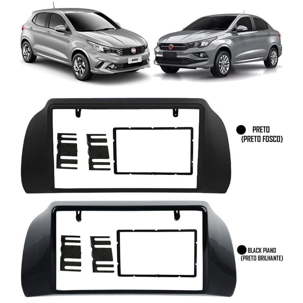 Moldura De Painel 2 Din Fiat Argo e Cronos Para MP5 Slim 2 Din