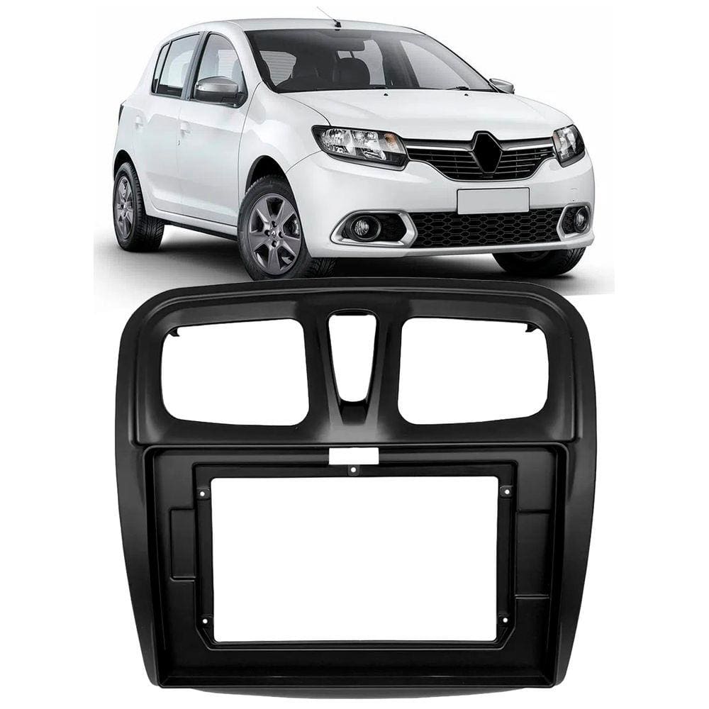 Moldura De Painel 2 Din 9” Polegadas Renault Sandero 2017 2018 2019 2020