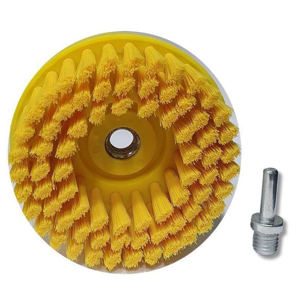 Escova Drill De Cerdas Média Amarela Detailer