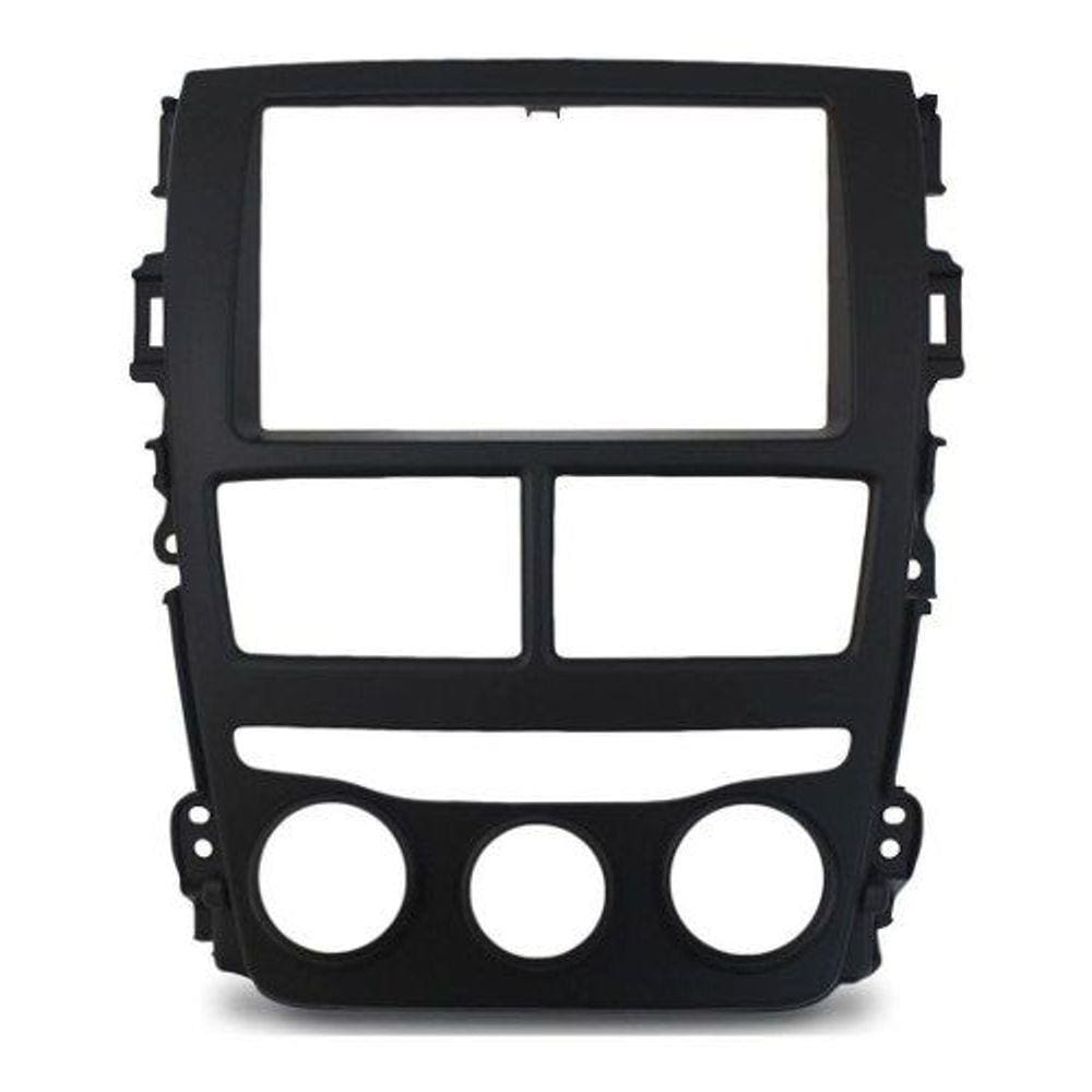 Moldura Painel 2din Multimidia Mp5 Toyota Yaris Preta Fosca
