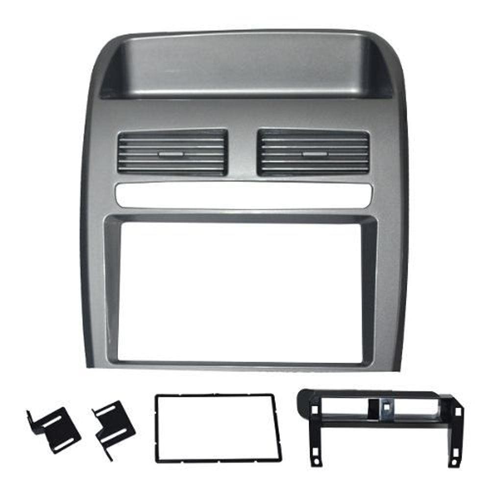 Moldura Painel 2DIN Multimidia Fiat Linea 2008 a 2014 Prata
