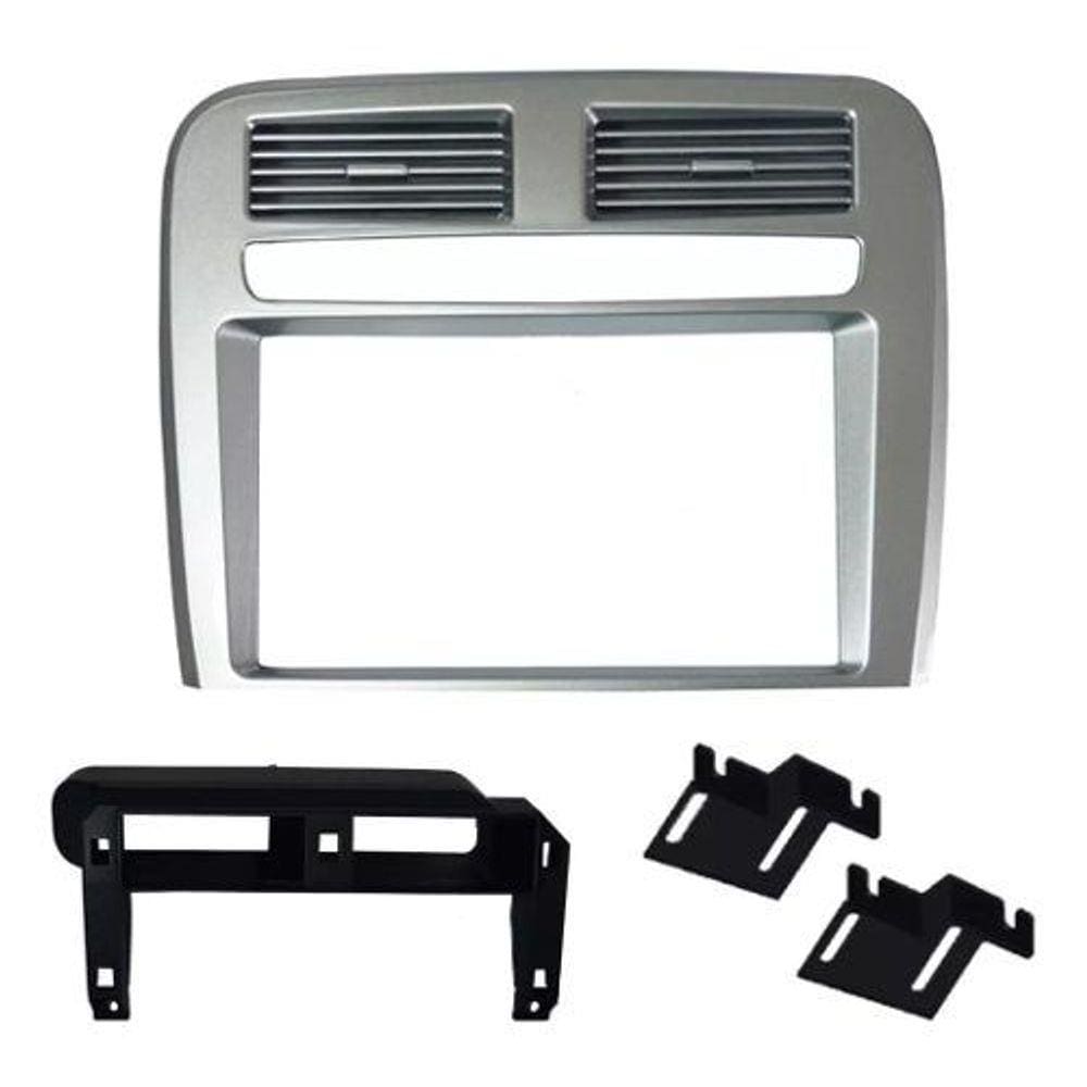 Moldura Painel 2DIN Fiat Punto 2008 a 2013 Prata