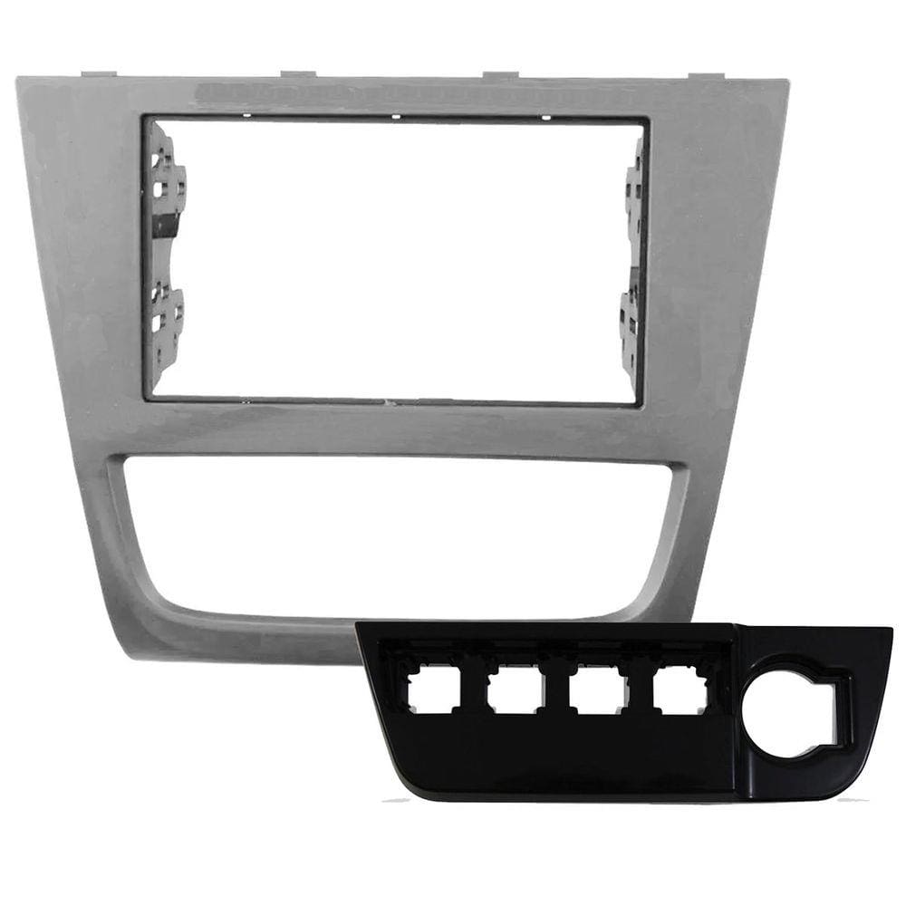 Moldura Painel 2DIN Multimidia MP5 Gol Voyage Saveiro G6 - Prata
