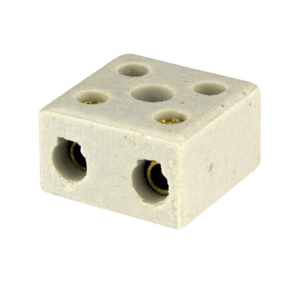 Conector Foxlux de Porcelana Bipolar 16mm Embalagem com 2 Unidades SM