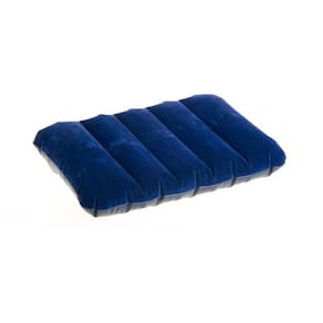 Travesseiro Inflável Intex Veludo Azul Camping Viagem 43cm