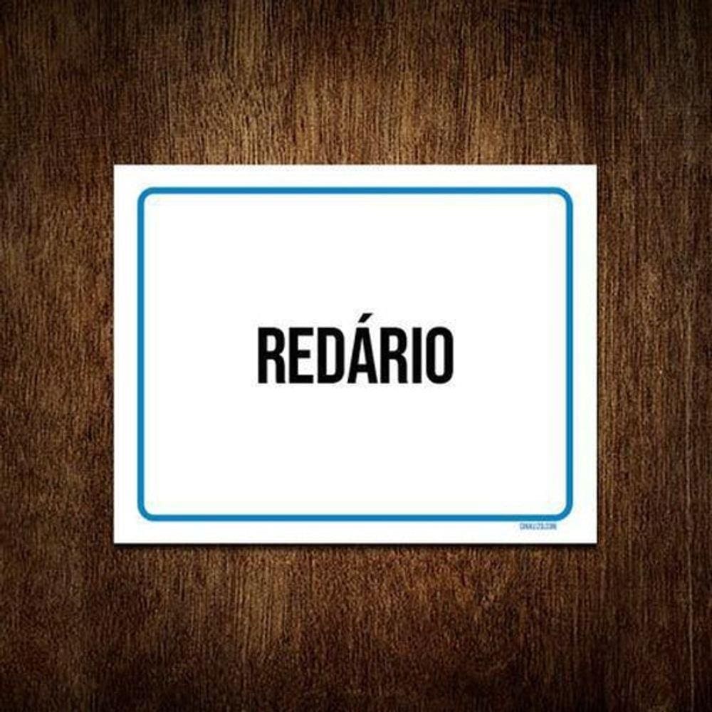Kit 5 Placas Sinalização Ambiente Redário