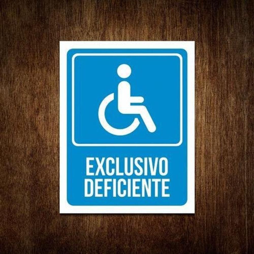 Placa Exclusivo Deficiente - Placa De Acessibilidade