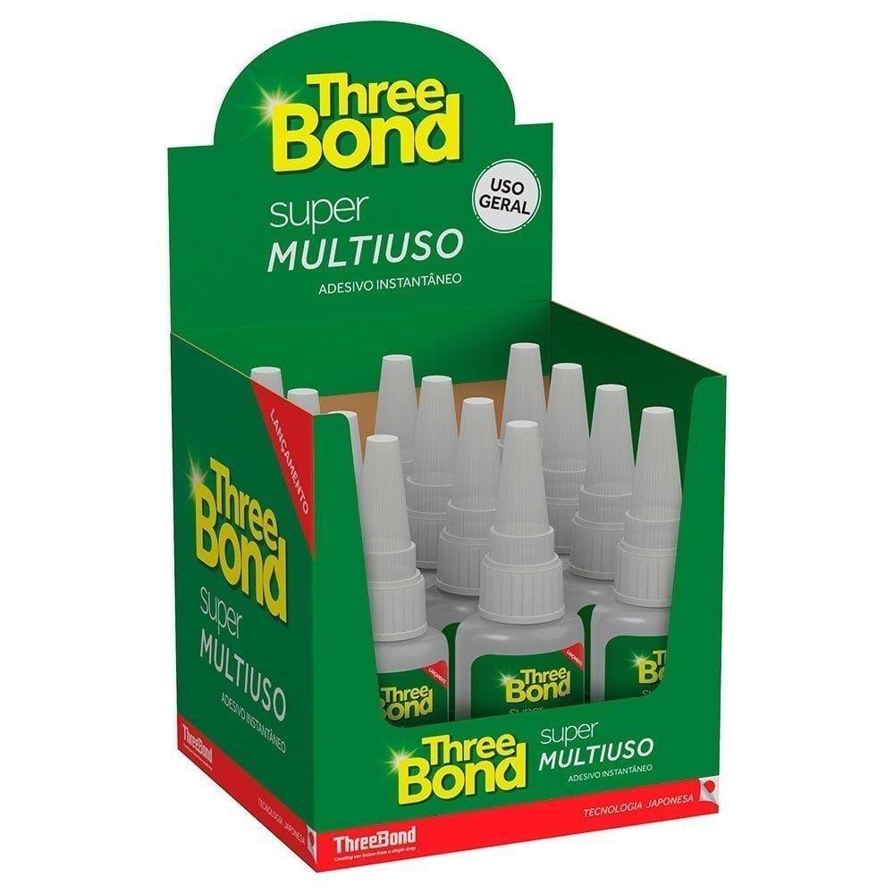 Cola Instantânea Three Bond Super Multi Uso 20g Embalagem com 12 Unidades