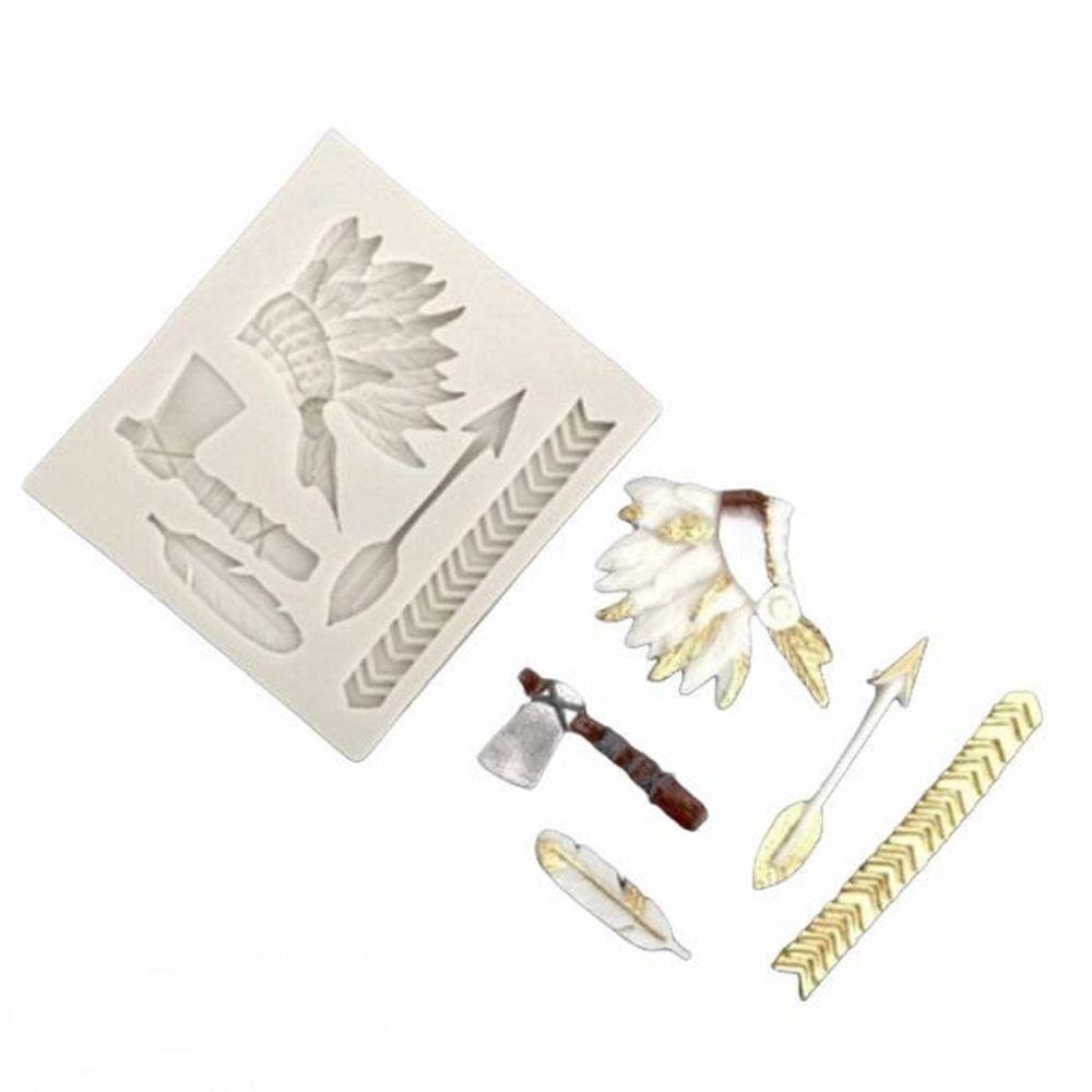 Molde De Silicone Índio, Flecha, Cocar