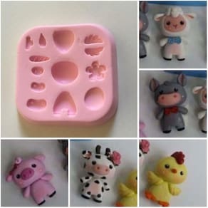 Molde De Silicone Animais Fazendinha