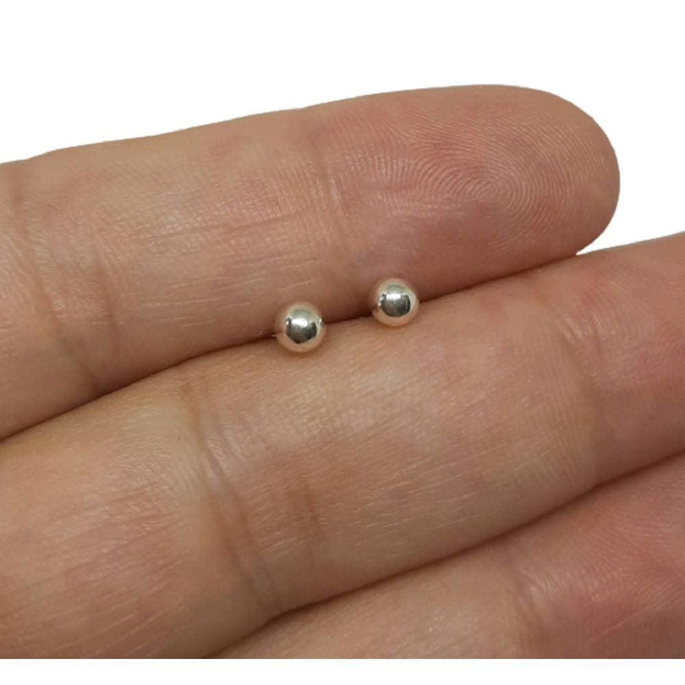 Brinco Prata 925 Bolinha 3mm
