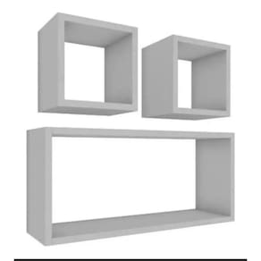 Kit 3 Nichos Suporte Base Prateleiras, Nichos aéreos 100% MDF Decorativos e multiusos