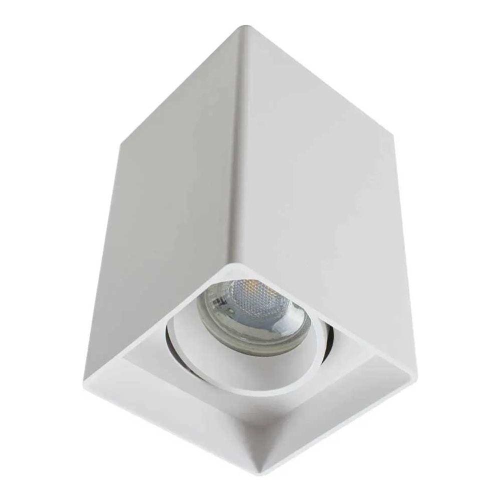 Spot Sobrepor Quadrado para MR16 Dicróica Recuado Direcionável Branco DS2443 Delis