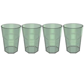 Jogo De Copos 400ml Conjunto 4 Copos Para Suco Copos Para Água Rosa Quartzo