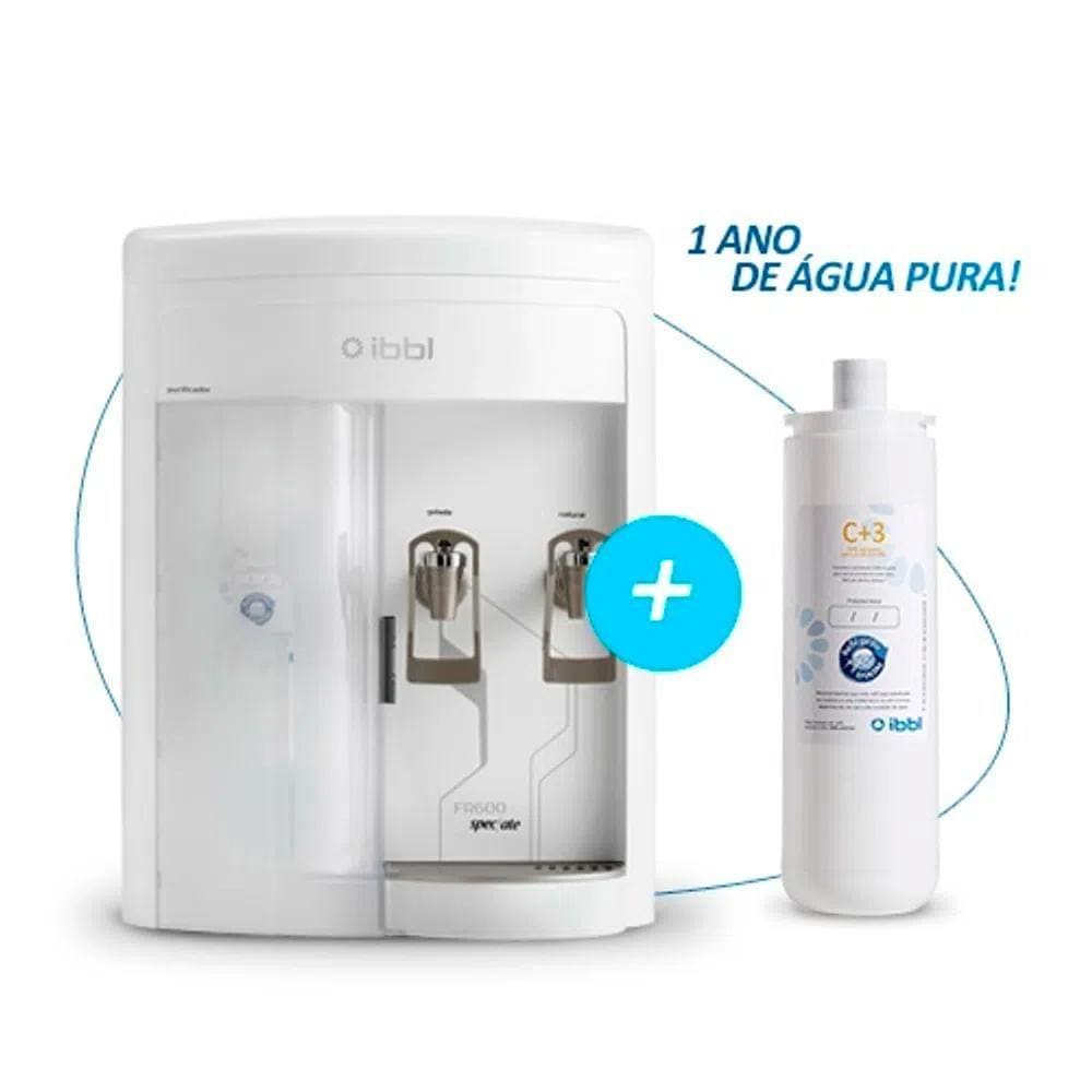 Kit 1 Ano IBBL - Purificador de Água FR600 Speciale Branco 110V + Filtro Refil Girou Trocou C+3 24010002 | 52011001 52011001 | 24010002