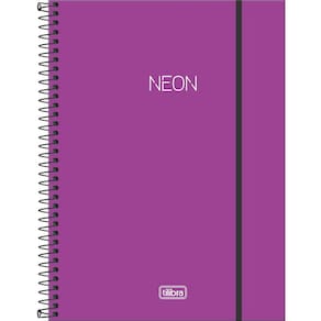 Caderno Espiral Capa Plástica 1 Matéria Neon Lilás Tilibra