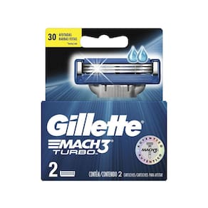 Gillette Shave Care Mach3 Turbo Cartucho De Barbear 2 Refis