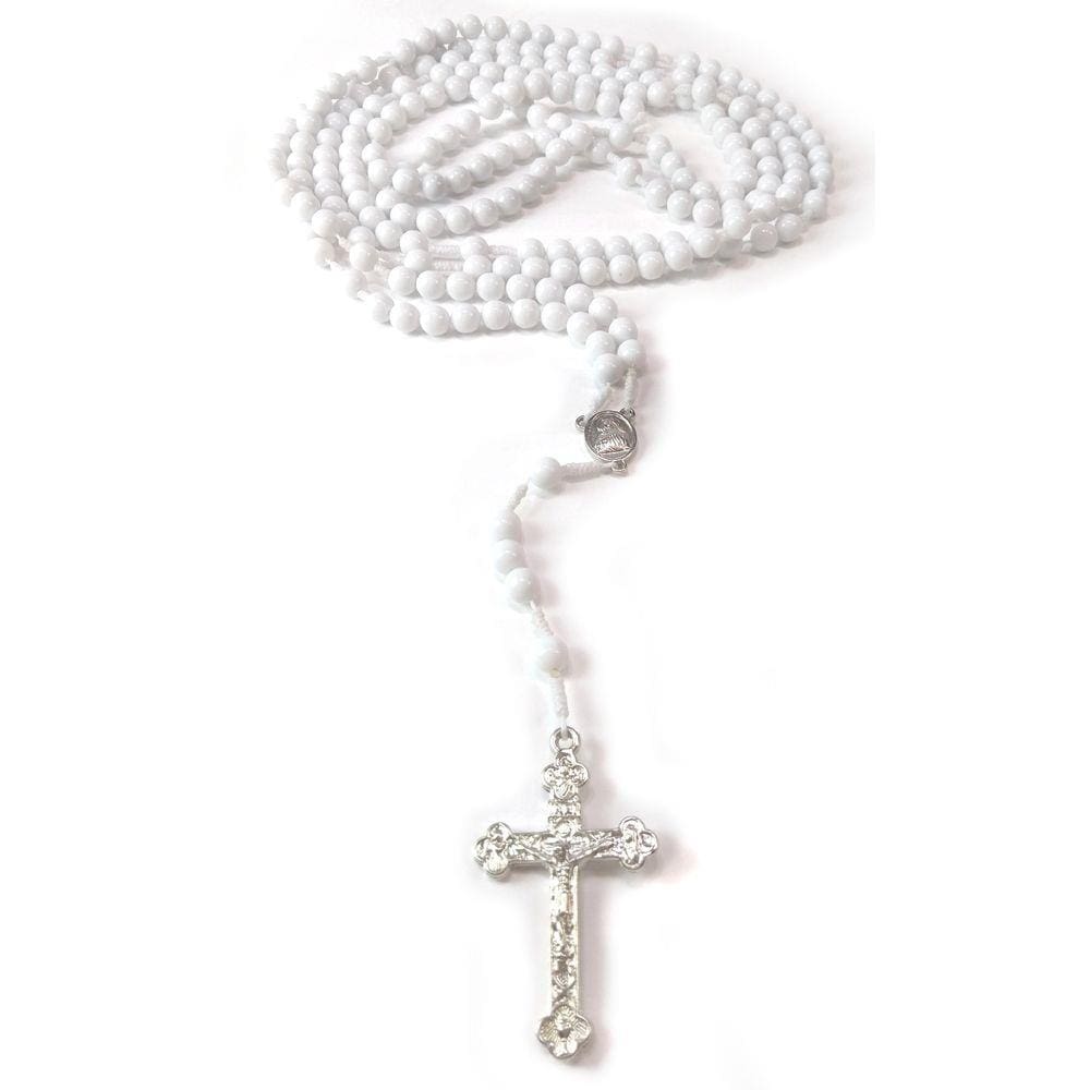 Rosário Completo Branco Com 20 Mistérios