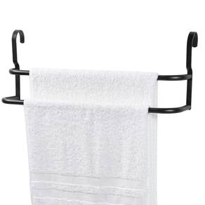 Porta Toalhas Duplo Toalheiro Para Box Preto Fosco 60cm