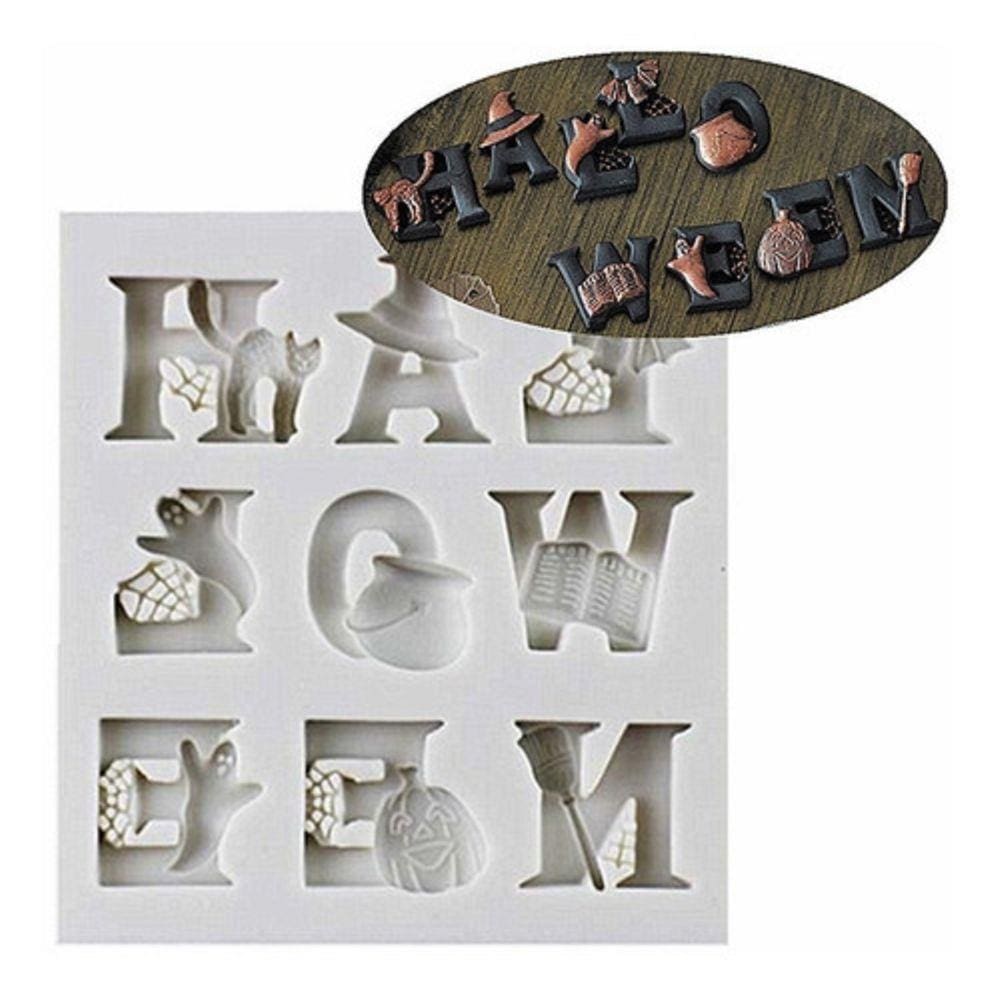 Molde De Silicone Letras Halloween