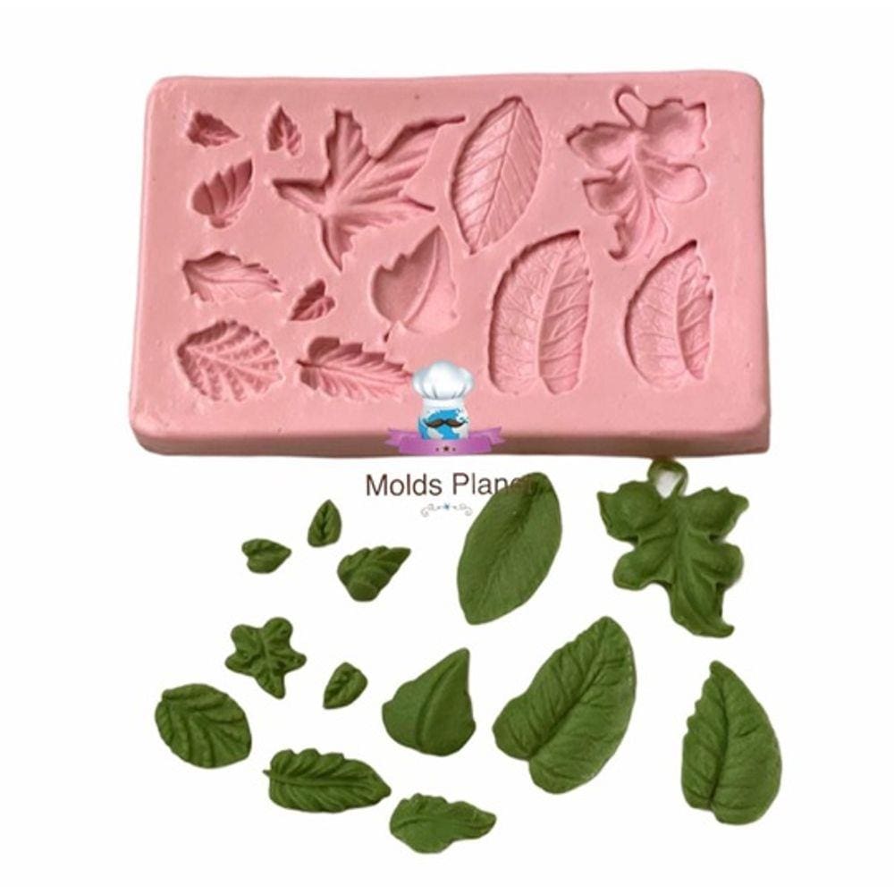 Molde De Silicone Folhas