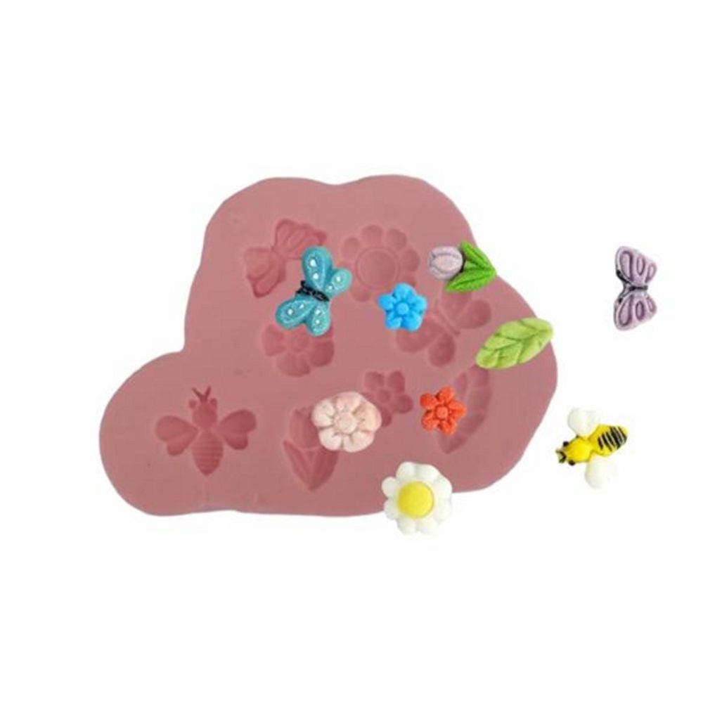 Molde De Silicone Jardim, Flores, Borboleta