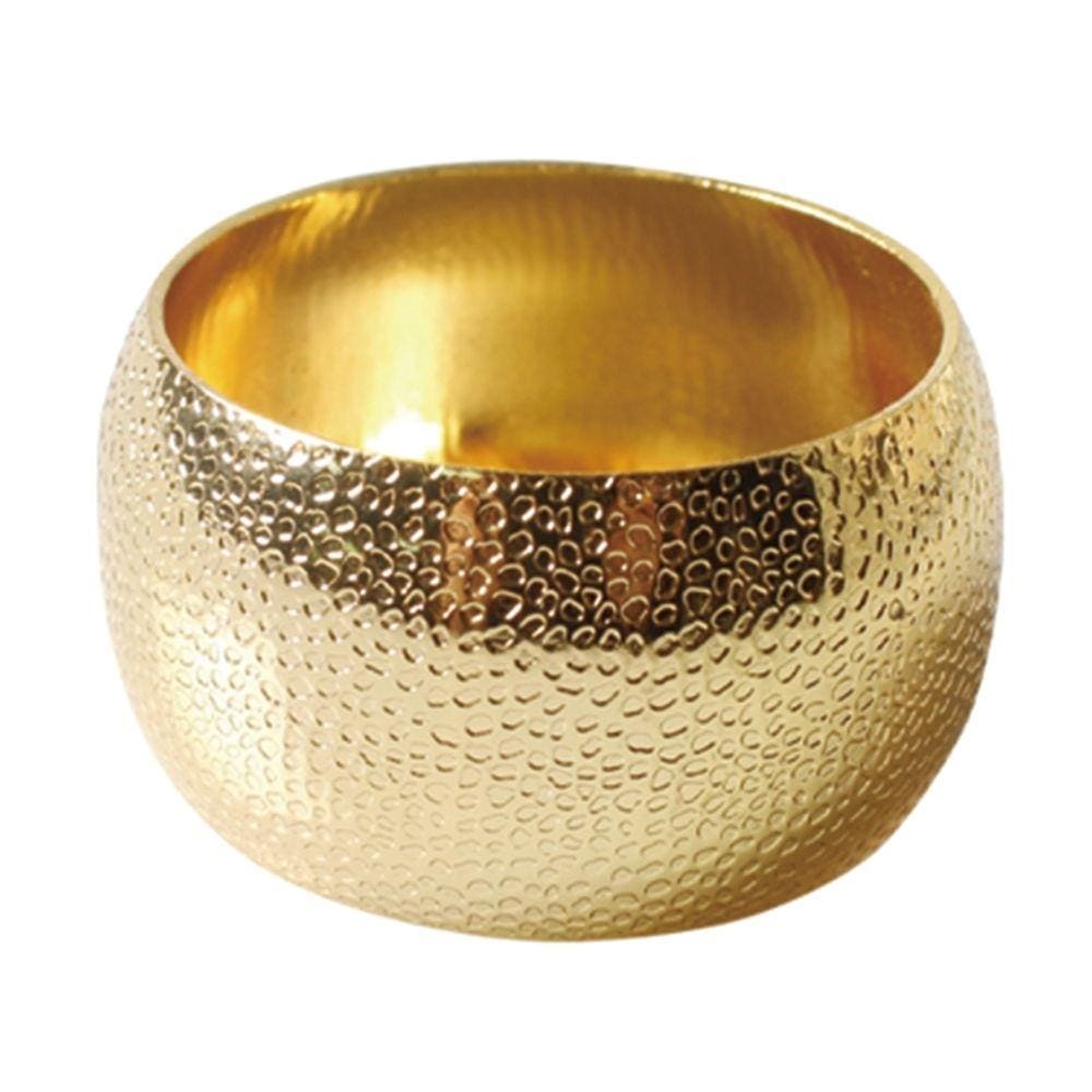 Porta Guardanapo Textura Dourado 4 Peças