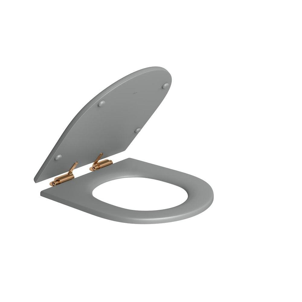 Assento Poliester Com Fixação Gold Matte E Slow Close Ap.237 - Cinza Fosco - AP.237.GL.MT.86