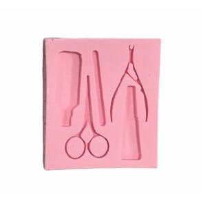 Molde De Silicone Manicure, Alicate, Tesoura, Esmalte