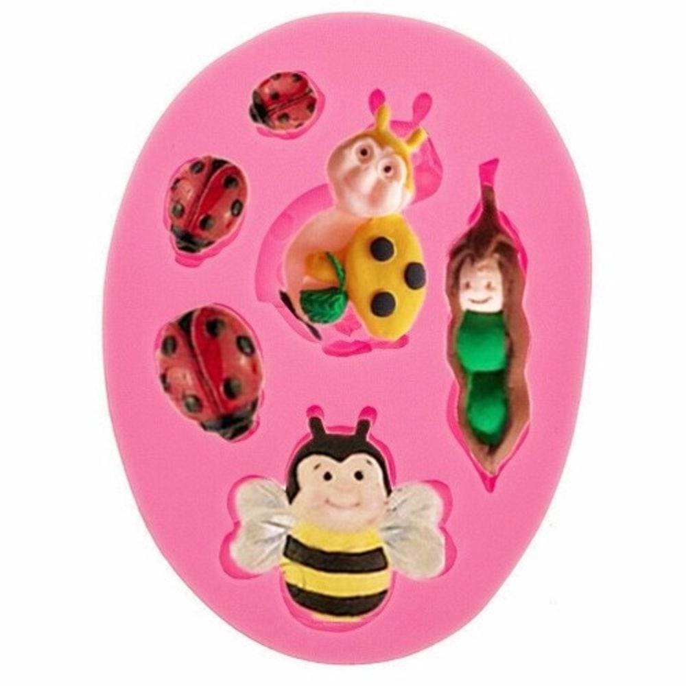Molde De Silicone Abelha, Joaninha Jardim