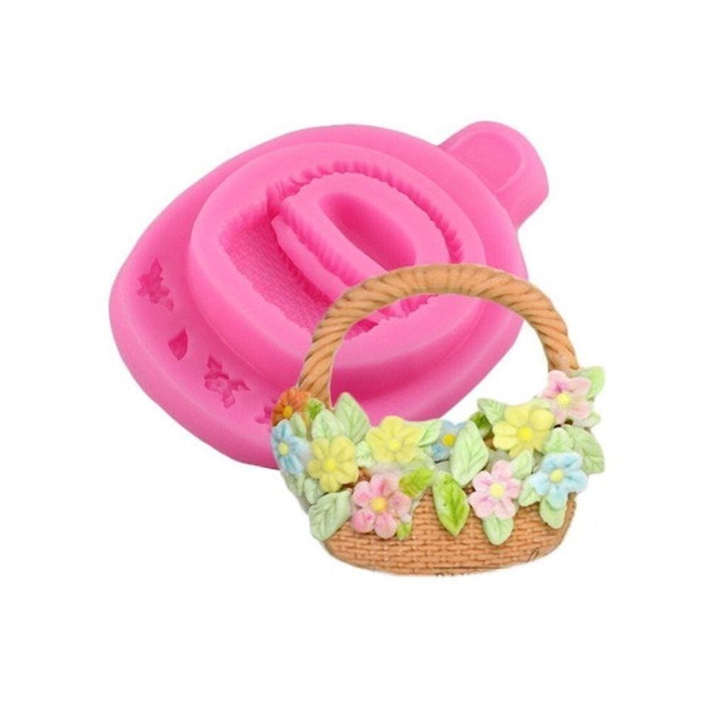 Molde De Silicone Cesta, Flores