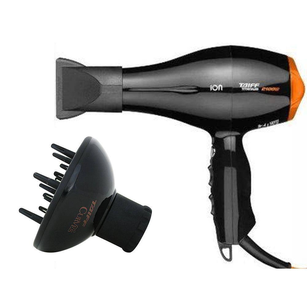 Kit Taiff - Secador Cabelo Prof. Titanium Colors Ion Laranja 2100W - Difusor De Ar Curves