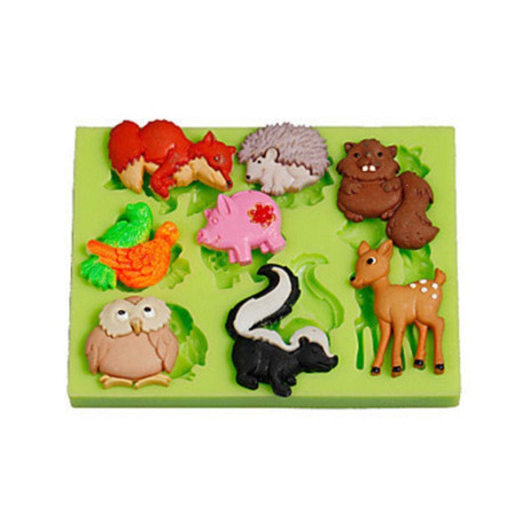 Molde De Silicone Animais Bosque