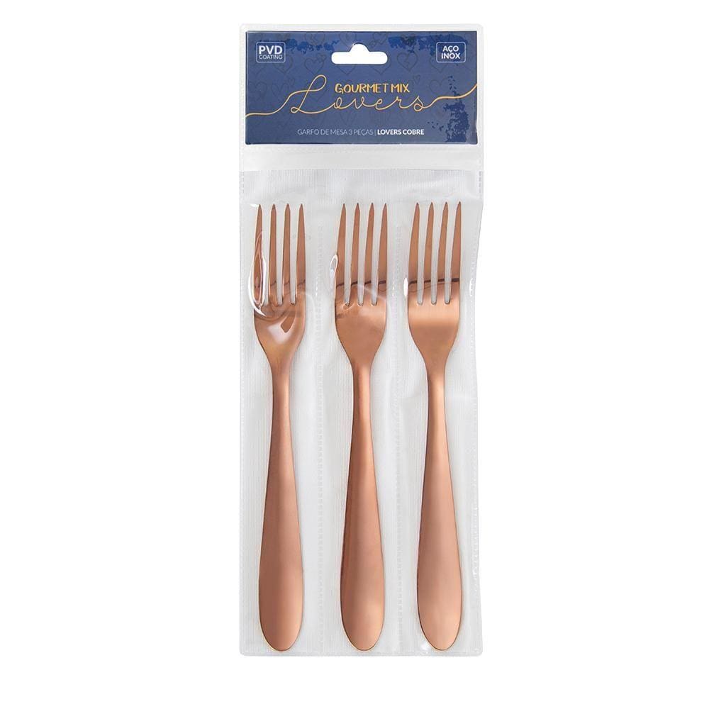 Garfo de Mesa Lovers Cobre 3 Peças Gourmet Mix