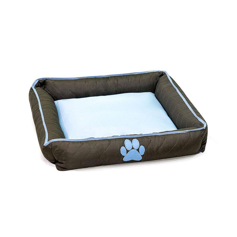 Cama cachorro e gato edredom empire azul woof woof pet