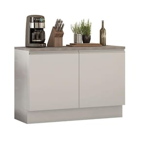 Balcão de Pia Madesa Glamy 120 cm 2 Portas (Com Tampo) - Branco
