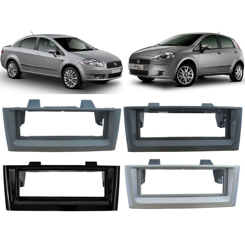 Moldura De Painel 1 Din Fiat Punto / Linea 2007 2008 2009 2010 2011 2012 - Para Cd Dvd Mp3