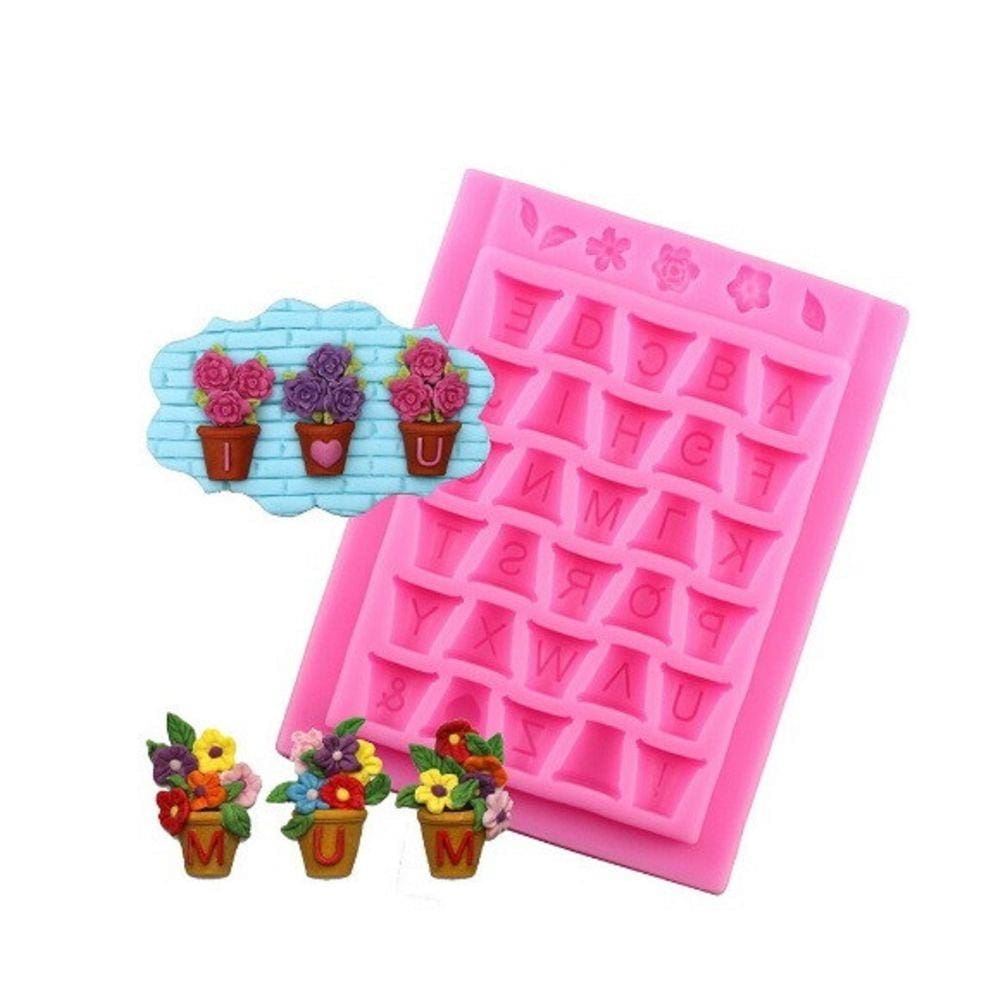 Molde De Silicone Alfabeto Vaso