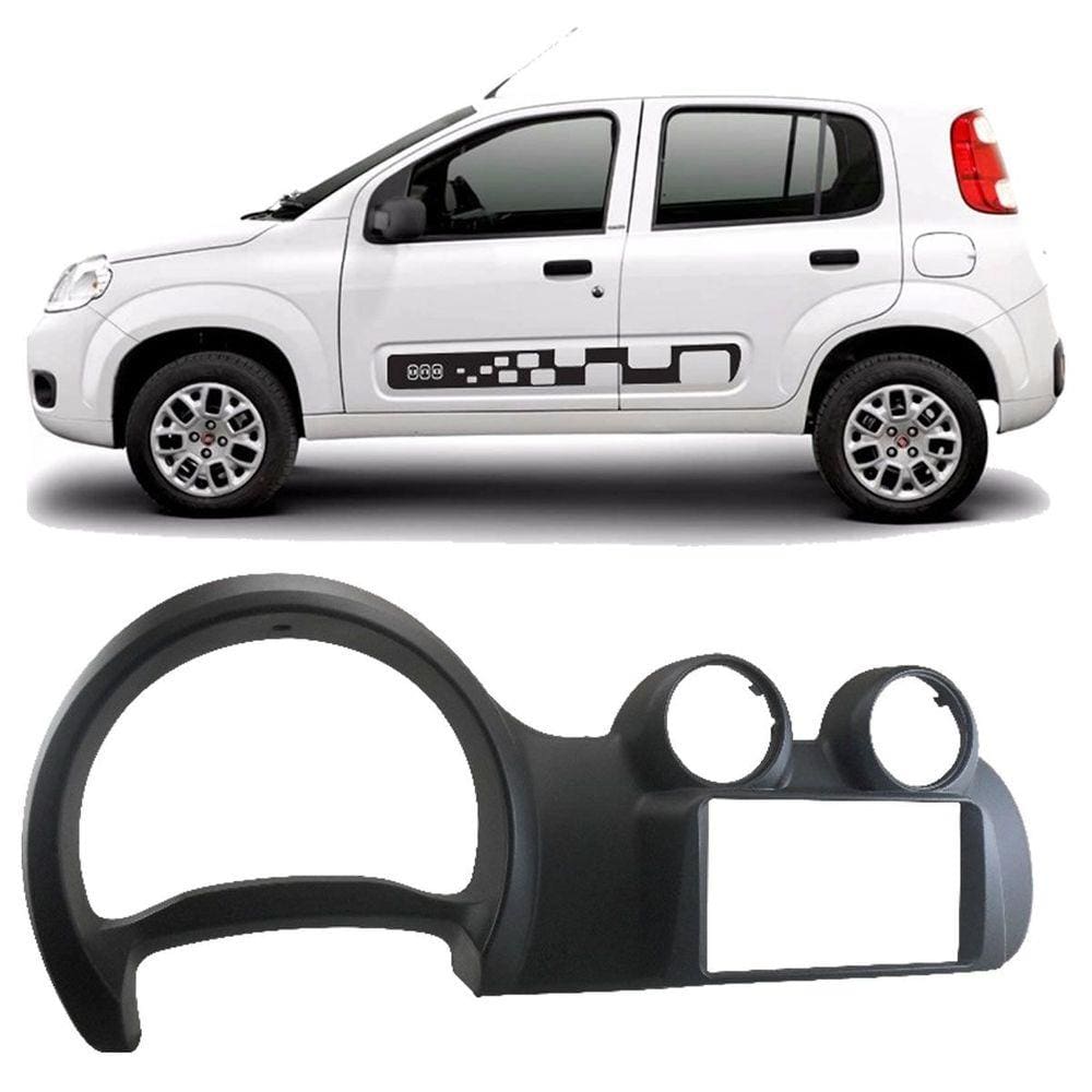 Moldura Painel 2 Din Dvd Fiat Novo Uno 2012 2013 2014 2015
