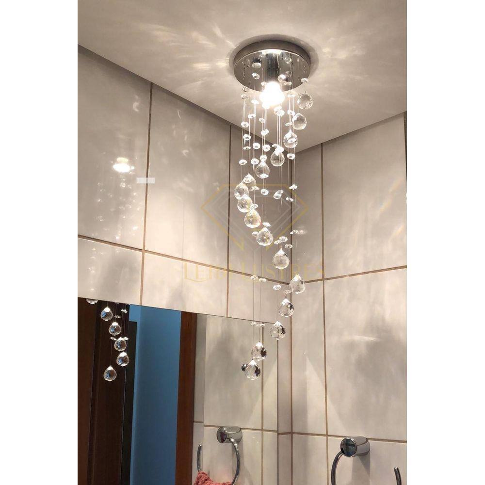 Luminaria pendente canaleta80cm cristal golden art Casas Bahia